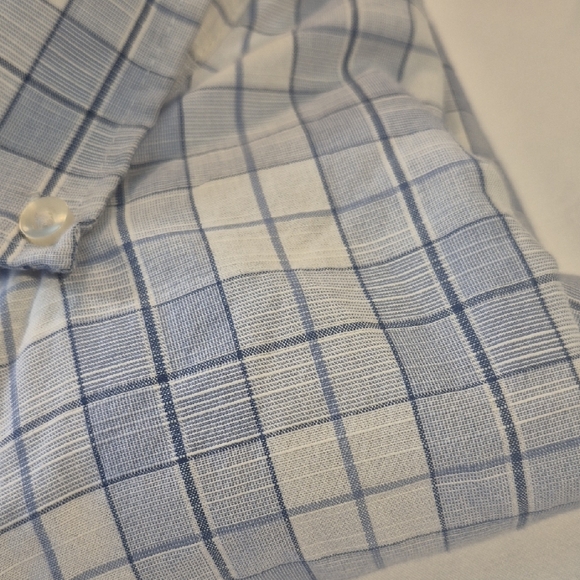 Van Heusen XXL Short Sleeve Blue and White Casual Button Down Shirt - Picture 13 of 13